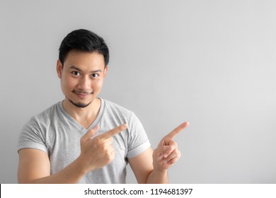 Smile Happy Face Asian Man Point Stock Photo 1194681397 | Shutterstock