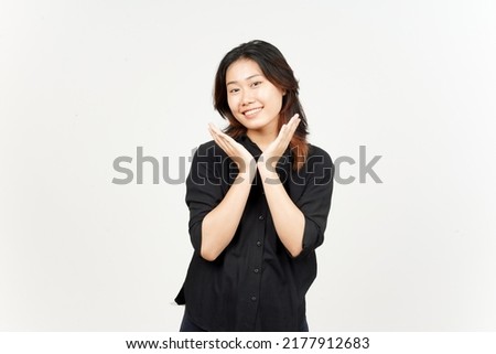 Smile looking at camera of Beautiful Asian Woman Isolated On White Background