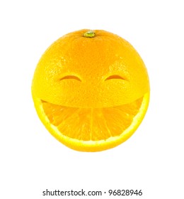 Smile Orange On White Background.