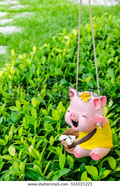 Smile Pig Made Ceramic Decorating Garden Stock Photo Edit Now