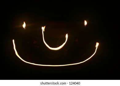 Smile Scetched With Bic Lighter