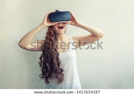 Similar – Image, Stock Photo woman with glasses of virtual reality