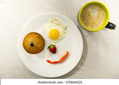 Smiley Face Food And Coffee.