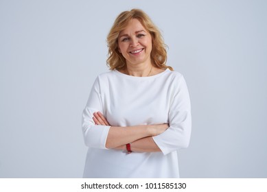 Smiley Mature Woman Posing