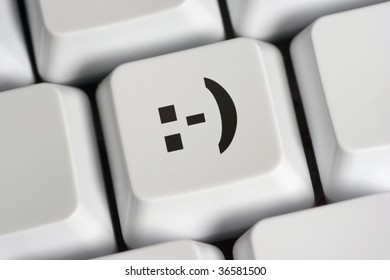 smiley on computer keyboard key
