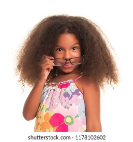 Smiling African American Girl Wearing Glasses Stock Photo 1178102602 ...