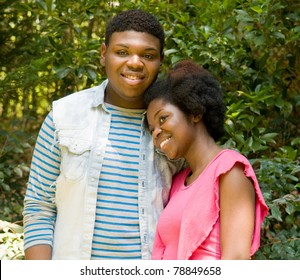 Smiling African American Teenage Couple