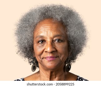 Smiling African senior woman, face portrait - Shutterstock ID 2058899225