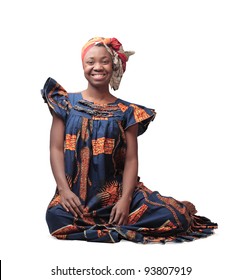 Smiling african woman in traditional clothes
