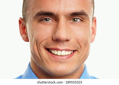 Smiling of attractive man close up