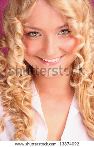smiling beautiful blonde girl