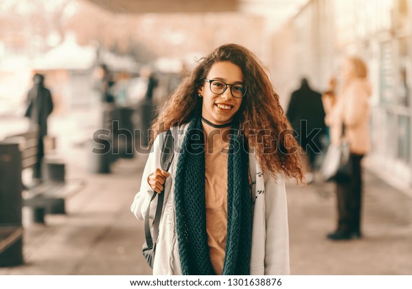 Smiling Beautiful Mixed Race Hipster Girl Stock Photo Edit Now