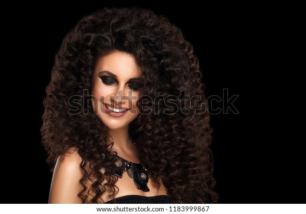 Smiling Beautiful Young Girl Curly Blond Stock Image Download Now