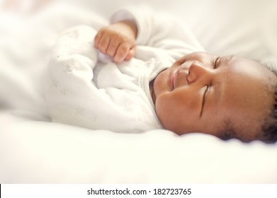 Smiling Black African Newborn Baby