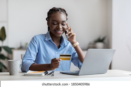 Online Payment Smiling Black Businesswoman Using Stock Photo 1831244575 ...