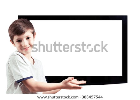 Similar – Image, Stock Photo surprised boy with a blackboard