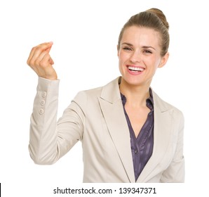 Smiling Business Woman Snapping Fingers