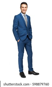 Smiling Businessman Full Length Portrait