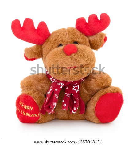 Smiling christmas reindeer plush toy with 