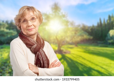 Smiling Confident Middle Aged Business Woman Posing