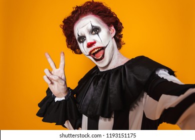 Frightening Clown Man 20s Wearing Black Stock Photo (Edit Now) 1188717433