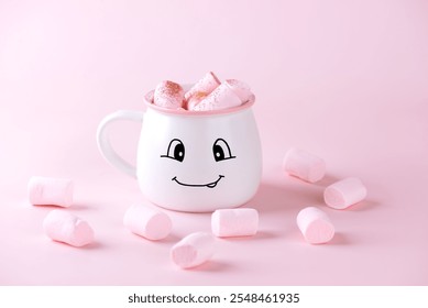 Taza sonriente chocolate caliente