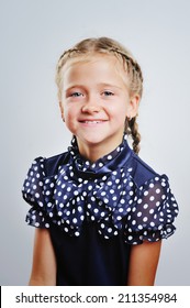 Smiling Cute Little Girl On Her Picture Day 