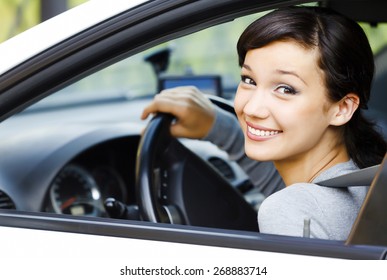 Smiling female driver