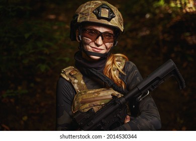 Smiling Female Person Preparing For Physical Training