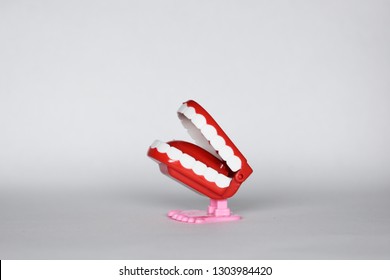 
Smiling funny toy tooth. teeth poster. isolated teeth. 
