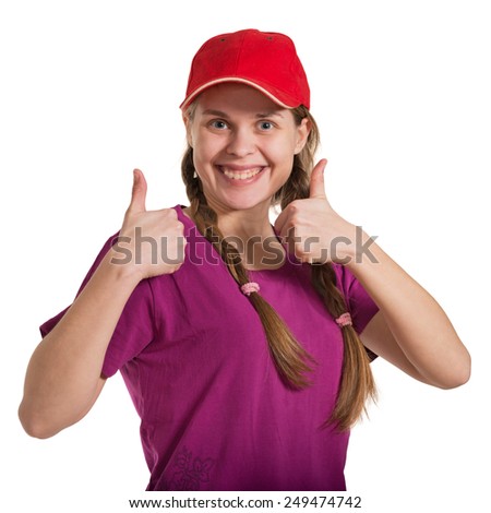 smiling girl isolated on the white background