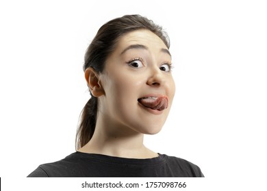 Smiling Girl Opening Her Mouth Showing Stock Photo (Edit Now) 1757098766