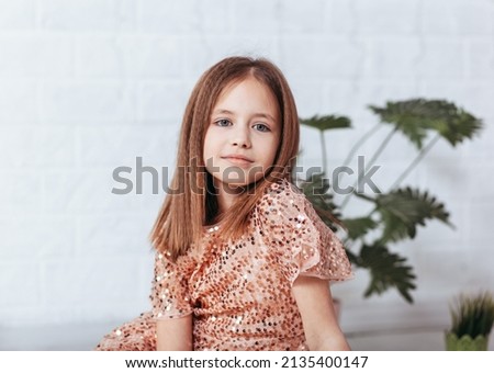 Similar – Image, Stock Photo cute kid girl relaxing at home in cozy weekend morning