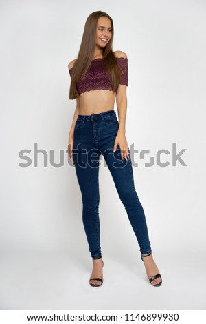 Smiling Girl In Tight Jeans Smiling Girl In Tight Jeans