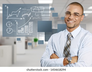 Smiling handsome businessman with crossed hands isolated - Shutterstock ID 1454618294