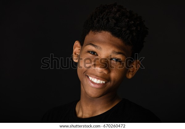 Smiling Happy Young African Boy Short Stock Photo Edit Now 670260472