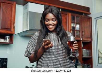 Smiling Happy Young Black Woman Drinking Stock Photo 1229447128 ...