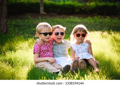 Smiling Kids Garden Sunglasses Stock Photo 1338194144 | Shutterstock