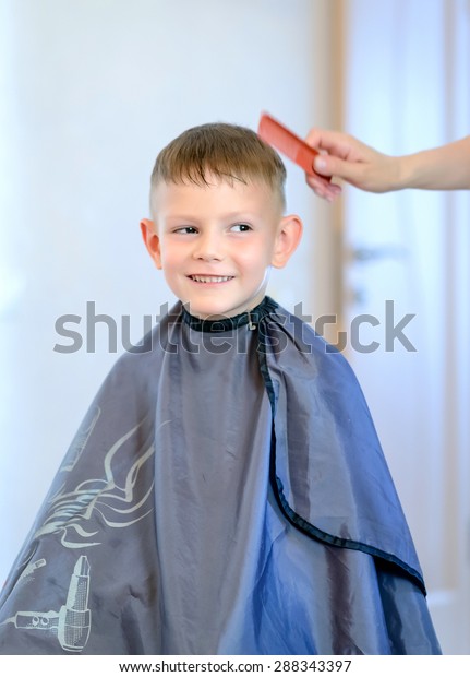 Smiling Little Boy Having His Hair Stock Photo Edit Now 288343397