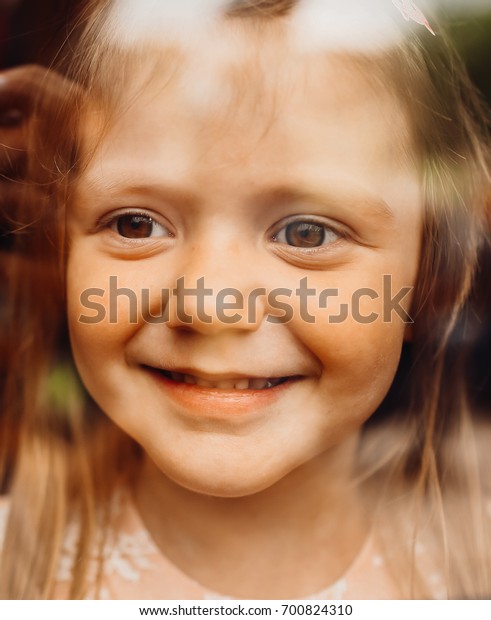 Smiling Little Girl Short Hair Stock Photo Edit Now 700824310