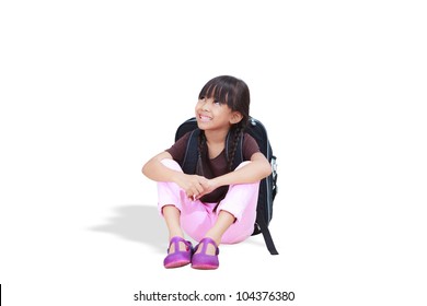 Smiling Little Girl Sitting Down On Stock Photo 104376380 | Shutterstock