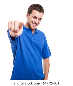 Smiling Man Pointing His Finger To You