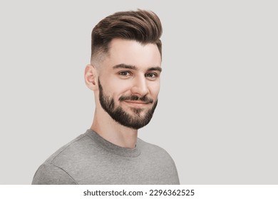 Smiling man studio portrait isolated. People, male beauty, student, lifestyle concept - Powered by Shutterstock