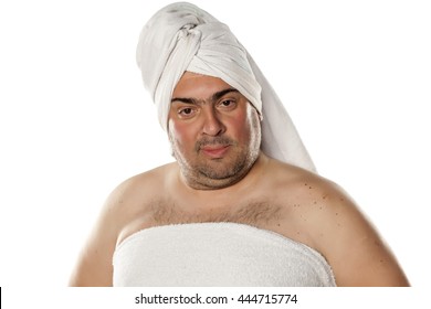 Image result for fat old man in towel