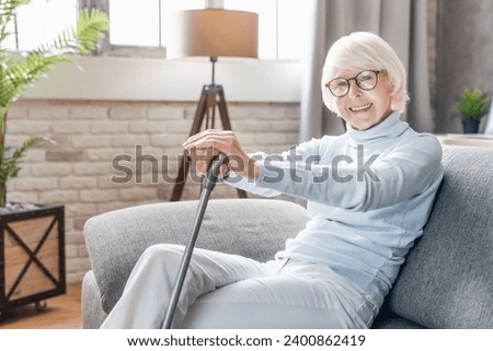 Similar – Image, Stock Photo Woman with walker