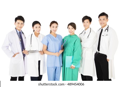 Smiling Medical Team Isolated On White Background