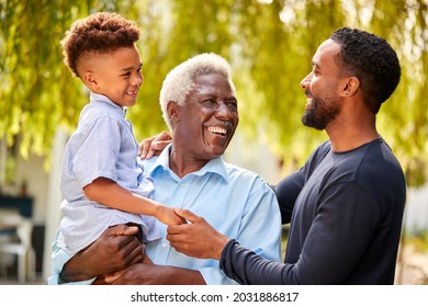 Smiling Multi-Generation Male Family At Home In Garden Together - Powered by Shutterstock