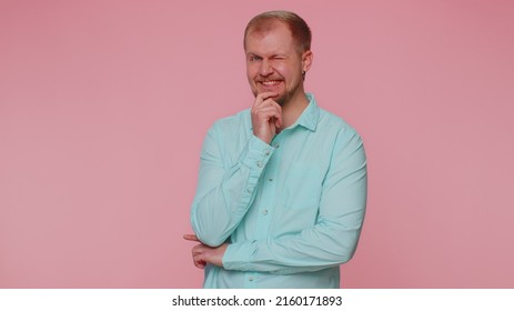 Smiling Playful Happy Man Blue Shirt Stock Photo 2160171893 | Shutterstock