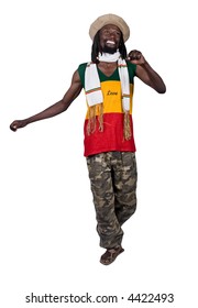  Smiling Rastafarian Man, Clipping Path,