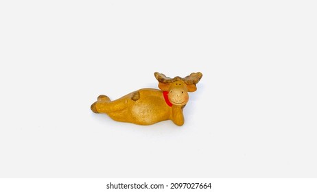 Smiling Reindeer Lying Down Resting On Stock Photo 2097027664